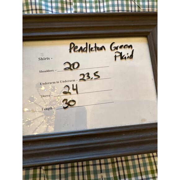 Pendleton Mens Bridgeport Button Up Shirt L Green Plaid 100% Cotton Long Sleeve - Picture 6 of 7